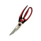 Brandobay Kitchen Scissors - Black and Red - Heavy Duty Stainless Steel - Sharp Blade - Comfortable 