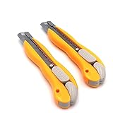 TotaLohan カッター 切断工具 カッターナイフ 白い柄 2個セット (黄色)