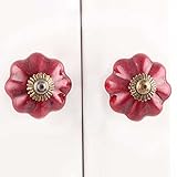 IndianShelfのセット20ハンドメイドセラミック引き出しノブドレッサーネオンチェリーメロンPullsドアハンドル