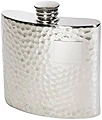 Wentworth Pewter - Hammered Pewter Kidney Flask, Hip Flask, Spirit Flask, 4oz Capacity