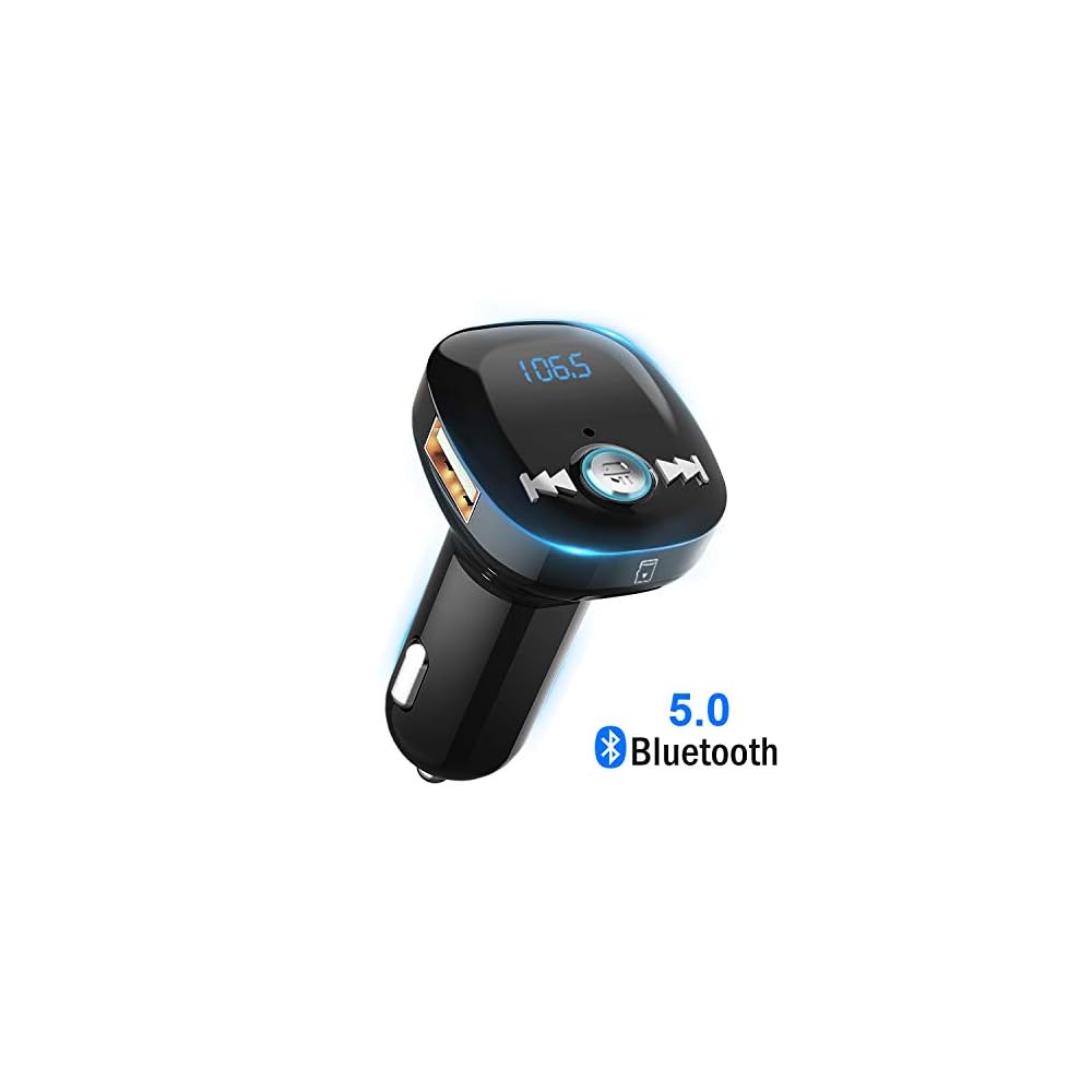 Tinzzi Fmトランスミッター 2usbポート 12 24v車対応 Cvc騒音低減 Qc3 0急速充電 Tfカード Uデ Bluetooth Bluetooth5 0 ナビゲーション放送 ハンズフリー通話 日本周波数向け 自動接続 電圧測定 高音質 おすすめ Bluetooth5 0