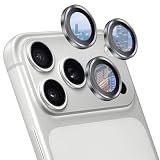 HeeNia iPhone 17 Pro/iPhone 17 Pro Max 5G 対応 カメラフィルム アルミ合金+9Hガラス素材 レンズフィルム 露出オーバー防止 傷防止 用 アイフォン 17 Pro/Pro Maxカメラ保護 スクリーンプロテクター カメラレンズ保護フィルム - グレーチタニウム