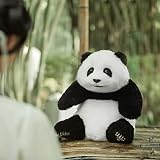 パンダのぬいぐるみがリアルでリアル、パンダの恋人へのパンダギフト、装飾、完全手作りのパンダぬいぐるみ 手作りぬいぐるみ (座っているパンダ)