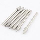 uxcell ダイヤモンドバー ダイヤモンドマウントポイント　メタル製　シルバートーン　36mm長さ 7個入り