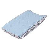 Balboa Baby Quilted Changing Pad Cover, Aqua/White Dot