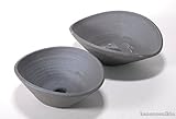 黒土浅ダ円型植木鉢２ッ組　※風の水琴工房（信楽焼・陶器・植木鉢・プランター・陶照明・屋内用・Y）