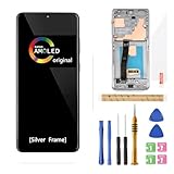 [シルバーフレーム] Amoled LCD デジタイザー スクリーン タッチ アセンブリ 交換用 LCD ディスプレイ Samsung Galaxy S20 Ultra 6.9インチ 5G G988 G988A G988F G988P G988R4 T U V W by BITANR (シルバーフレーム)