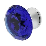 Wisdomストーン4223 ch-db NinaノブNina 1 – 3 / 8 in。クロームwithブラッククリスタルキャビネットノブ、ポリッシュクローム仕上げ/ダークブルークリスタル