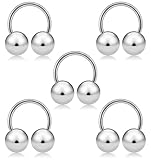[From da Phactory] フロム ダ ファクトリー サーキュラー バーベル ボディピアス サージカルステンレス ボディーピアス 5個セット(16G, 10mm, 4mm)