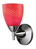 Elk 10150/1PC-SC Celina 1-Light Sconce In Polished Chrome with Scarlet Red Glass [並行輸入品]