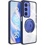 YIKASINA OPPO A5 5G ケース Magsafe対応 耐衝撃 スマホケースオッポa5 5g ケー ス スタンド機能 縦横両対応 リング 360°回転 (ブルー, OPPO A5 5G)