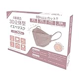 50枚入　KF94マスク　4層3D立体　血色カラー (ふつうサイズ, スモーキーピンク) [並行輸入品]
