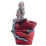 【ノーブランド品】 魔法の城　緑色植物　ドールハウス装飾　盆栽　植木鉢　置物　贈り物　２パタン選べ - ＃１, 21.5 x 13 cm