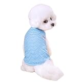 犬服夏用 小型犬向け 冷感メッシュ素材 軽量で通気性 の犬ふく夏用 涼しいおしゃれウェア 犬の服夏用 (ブルー, M (2.5-3.5KG))