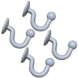 Roos Strong亜鉛合金ねじフックと耐久性プラスチックアンカー安全ハング範囲の多様なアイテムパックof 4 ホワイト