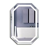 八角形LED Bathromミラー20インチx 30インチ| Lighted壁マウント化粧台ミラーにはDefogger & Dimmer |垂直または水平インストール