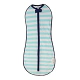 The Original Woombie Baby Cocoon Swaddle (Big Baby (14-19 lbs), Aqua Stripe) by Judastice