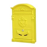 ポスト 郵便受け レトロ イエロー【幅30×奥行9.5×高46.5cm】 INK-1501042H