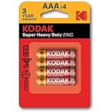 Kodak Super Heavy Duty AAA 4 Pack Zinc Batteries (30957350)