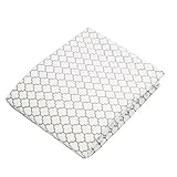 Kushies Baby Fitted Crib Sheet, White/Grey Ornament by Kushies [並行輸入品]
