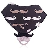 Mustache Baby Bandana Drool Bib with BPA Free Mustache Pacifier by Mommy's Touch