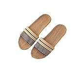 [Confis] スリッパ リネン 亜麻 男女兼用（LM・ブラウン）