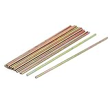 uxcell　丸棒　ラウンドシャフトロッド 鋼製　1.4mm x 74mm　鋼製　真鍮のトーン　20枚入り