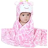 ZooPurr Pets Baby Boys 'またはベビー女の子フード付き動物毛布スーパーソフト、; Huggable Plush Hoodie Blanket One Size B01MRVDDQ