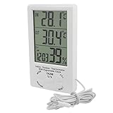 uxcell 温度湿度計　液晶デジタル　ホワイト　TA298　プラスチック製シェル　警報器用