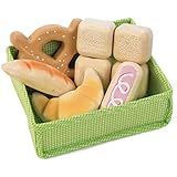 tender leaf toys 木製 ブレッドクレイト イギリスデザインの５種類のパンセット オモチャ パン屋さん お店屋さんごっこ おもちゃ ごっこ遊び 男の子 女の子