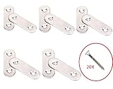 SamIdea 10-Pack Silver Tone Stainless Steel Straight Support Shelf Bracket,2 Install Holes,with SUS3
