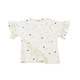 Ochine 夏 子供服 花柄 半袖 Tシャツ トランペット袖 女の子 ガールズ 上着 キッズ 赤ちゃん 可愛い 綿麻生地 柔らか おしゃれ ショートスリーブ 0-4歳設定