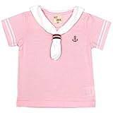 アスナロ（トップス 半袖tシャツ） 半袖Tシャツ 女の子 ベビー 子供 マリン セーラーカラー トップス80 ピンク
