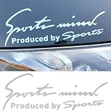 Ｓｐｏｒｔｓ ｍｉｎｄ 車 バイク ステッカー デカール シール 汎用 サイド ドレスアップ スポーツマインド sports mind 全8カラー 4サイズ (光沢シルバー, Sサイズ 19×7cm)