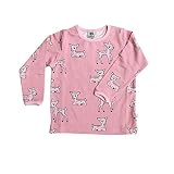 【Smafolk スマフォルク】T-shirt with deer Wild dove カラー:ピンク p0000gym ベビー トップス 長袖 出産お祝い キッズ 子供服