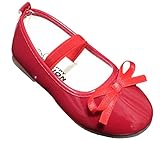 chocochild 子供 靴 リボン フォーマル キッズ シューズ (17.5cm, レッド)