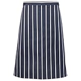 (プレミエ) Premier クラシック ストライプ柄 ウエストエプロン ハーフエプロン シェフ・コック (ワンサイズ) (ネイビー/白ストライプ)