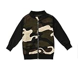 赤ちゃん　幼児の男の子　迷彩　ジャケット　長袖　ジッパー アウトウエア　コート (迷彩色, 90cm/1歳~2歳)