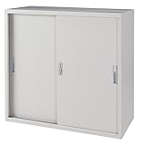 【アウトレット品】【新品】単体書庫　33式　スチール引違い　幅880×奥行400×高さ880　ニューグレー色　UO-F249