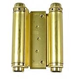 Bommer 3000 Series Steel Mortise Type Double Acting Spring Hinge, 4" Hinge Size, Satin Brass Finish 