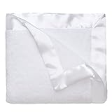 Elegant Baby Ultra Plush Blanket, Satin Border Blanket 36 x 45 Inch in White by Elegant Baby