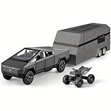 Vivicicipran 1/32スケール シルバー Tesla サイバートラック ダイキャストモデルトイ - 合金ピックアップトラック サウンド&ライトエフェクト(ブラック)