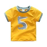 AiGo 半袖ver 8色選べる! やわらかコットン 半袖Tシャツ ストレッチ 可愛い 男女兼用 ベビー キッズ 女の子 男の子 [並行輸入品]