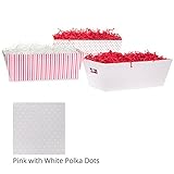 Medium Valentine Gift Tray Basket - Pink with White Polka Dots by The Lucky Clover Trading