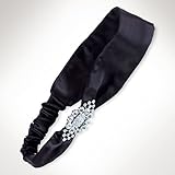 Ralph Lauren（ラルフ ローレン）ビジュー ブローチ付 シルク ヘアバンド （黒色）【キッズガール：2歳・3歳・4歳】（並行輸入品） (2-4T（2歳-4歳）, 黒色)