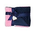 MEG Original Paris Pink and Navy Blue Minky Dot Baby Girl/Toddler Crib Blanket 667 by MEG Original