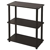 山善(YAMAZEN) 角が丸いラック システムラック(幅60奥行30) 棚3段 ダークブラウン SR-3(DBR3/BK)