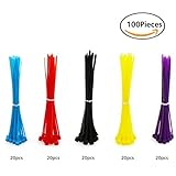 URBESTケーブルZip Ties自動ロック式カラフルなナイロン多目的with異なるサイズ、100個 CTYT001