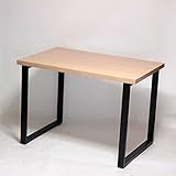 テーブル・デスク 幅100×奥行き65×高さ71cm ナチュラル フレーム脚 ブラック アジャスター付