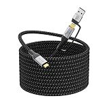 long usb c ケーブル 5m 2in1多機能 USB3.2 Gen2X2 20Gbps高速データ転送 4K@60Hz映像出力 100W(5A)PD急速充電 Thunderbolt3/4対応 編組仕様 usb a to c変換対応 type-c